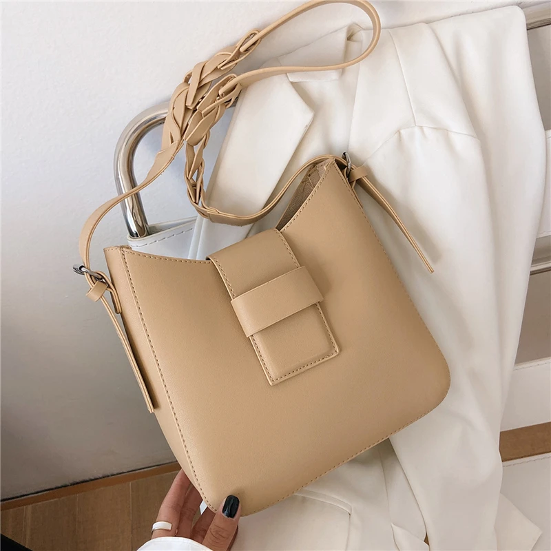 Высококачественная однотонная композитная сумка из искусственной кожи
