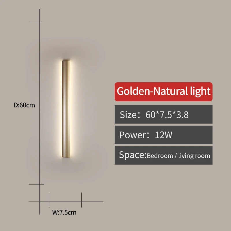 Wall lamp linear LED extreme simple strip lamp Nordic minimalist living room sofa background wall bedroom bedside lamp wall mounted bedside lights Wall Lamps