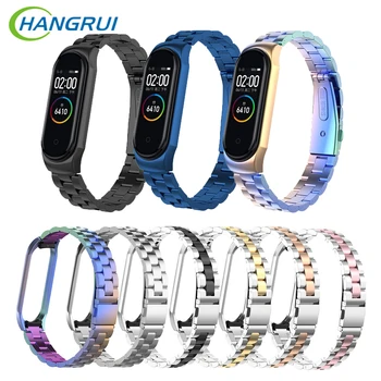 

Hangrui Stainless Steel Metal Wristband Mi Band 4 Strap For Xiaomi Mi Band 4 3 Replacement Watchband Mi Band 4 3 Bracelet Strap