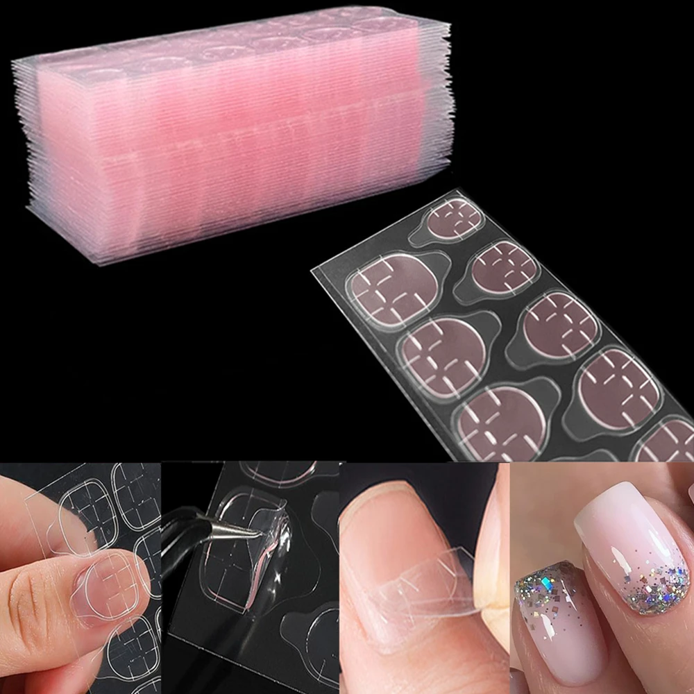 1/3/5 Sheets Transparent Pink Self Adhesive Sticker For Nails DIY Jelly