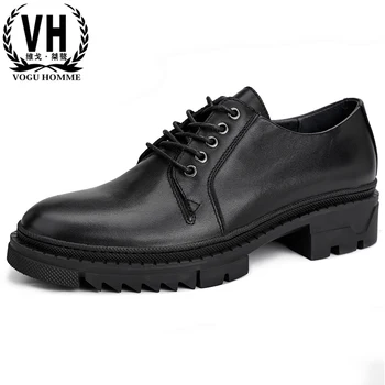 

Spring Genuine Leather Thick Bottomed Business Casual Shoes mens Shoes Men,Lace-Up Business Men Shoes,Men Dress Shoes cowhide
