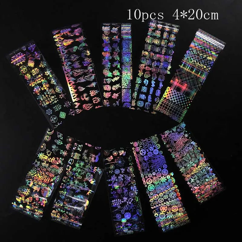 ptv67 Nail Foil For Manicure UV Gel Polish Sticker Colorful Pattern Transfer Foil Nails Decal Sliders For Nail Art Decorations - Цвет: ptv67