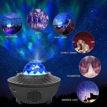 

Colorful Starry Sky Projector Blueteeth USB Voice Control Music Player LED Night Light Romantic Projection Lamp Kids Baby Gift