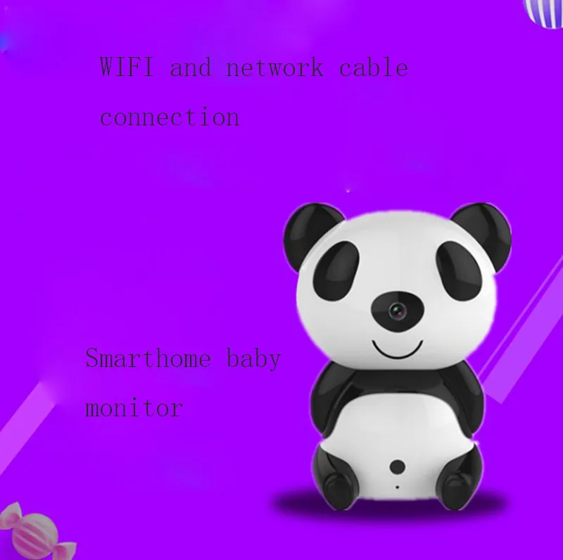 Wi-Fi беспроводная мини-камера в виде панды ИК ночного видения дистанционно детский монитор для детей вращение на 360 градусов наблюдение за движением Обнаружение кражи An-ti