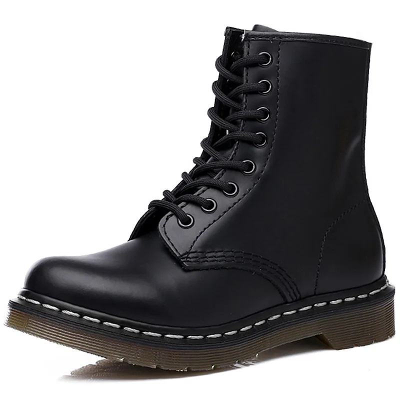 Женские ботинки из натуральной кожи Ботинки Martens зимние ботильоны унисекс