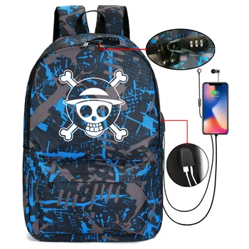 

Anime One Piece School Backpack With Usb Charging Student Backpack Travel Computer Bag With Lock