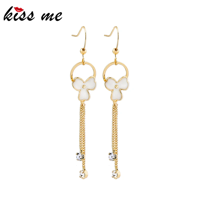 de98043 Kissme, много видов сережек, кристальная смола, культивированный жемчуг, акриловая эмаль, висячие серьги для женщин, новые модные ювелирные изделия - Окраска металла: de98043