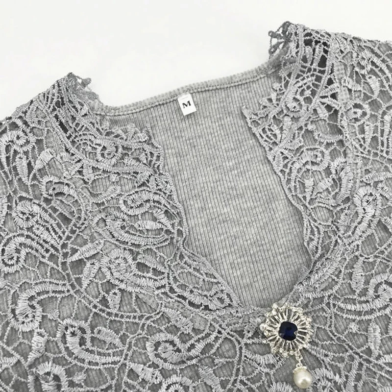 Women Lace Patchwork Dress Slim Sexy V-Neck Rib Mini Dress Elegant Bodycon Long Sleeve Autumn Winter Party Dress