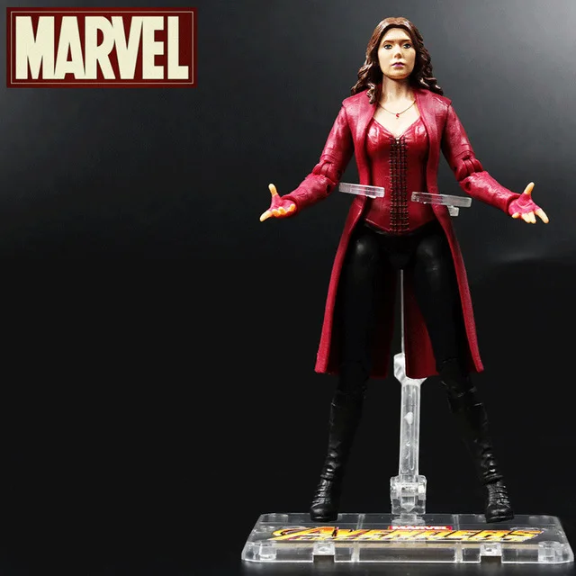 1pcs 2 шт./компл. аниме принтами "Marvel", "Мстители", "супергерой" Алая ведьма комплекты зрения ПВХ Коллекционная Фигурка героя модель игрушки - Цвет: 1pcs