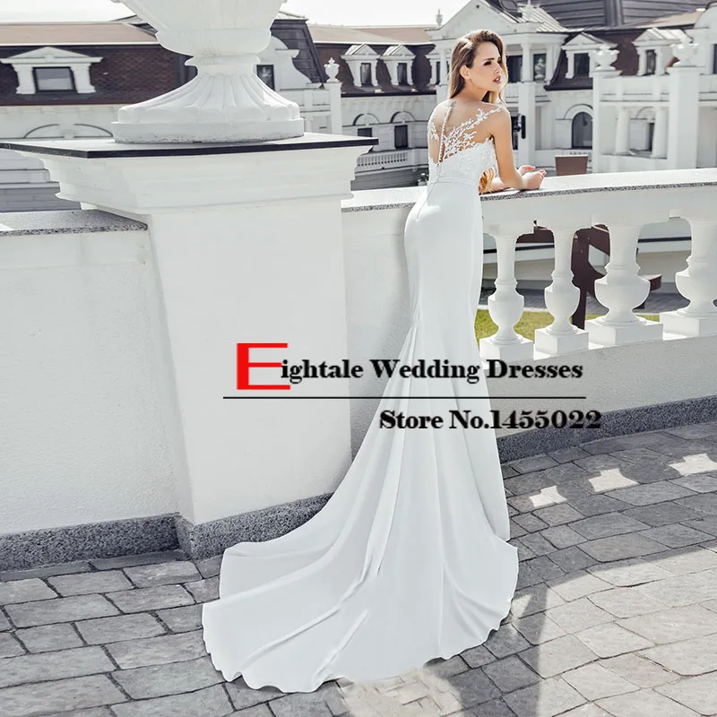 Восьмилетнее свадебное платье русалки с v-образным вырезом и аппликацией белого цвета и цвета слоновой кости, свадебное платье на заказ