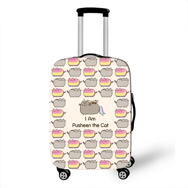 Cartoon cat print luggage cover travel 