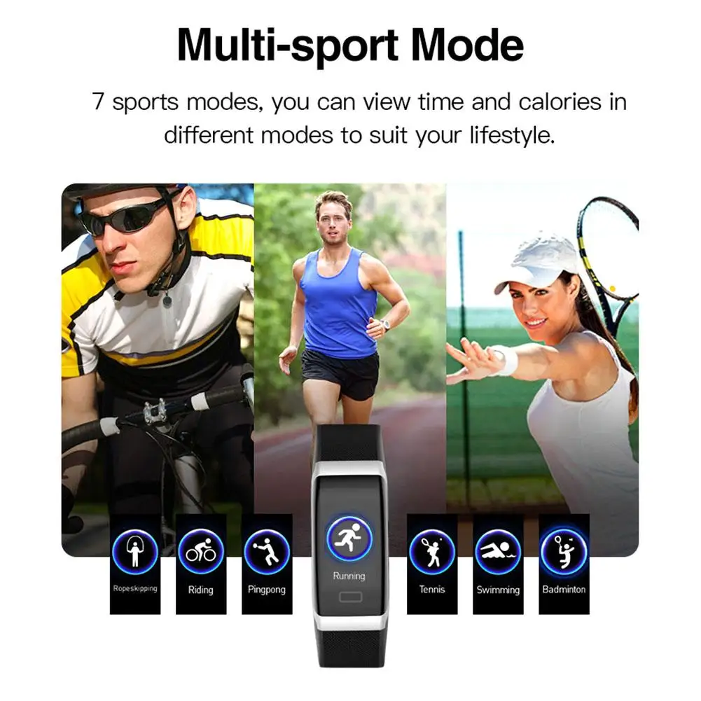 Smart Wristband Dynamic UI Watch Health Heart Rate Band Blood Pressure Monitoring Waterproof Smart Bracelet For Men Women