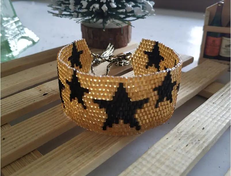 SANDEI Beads очаровательный браслет модные ювелирные изделия Золотая Звезда Pulsera 6 многослойный из бусин сексуальные губы регулируемые браслеты для женщин