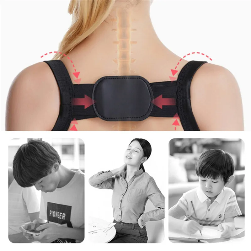 Корректор осанки для спины Регулируемый легкий дышащий моющийся плечевой ремень для поддержки осанки для женщин
