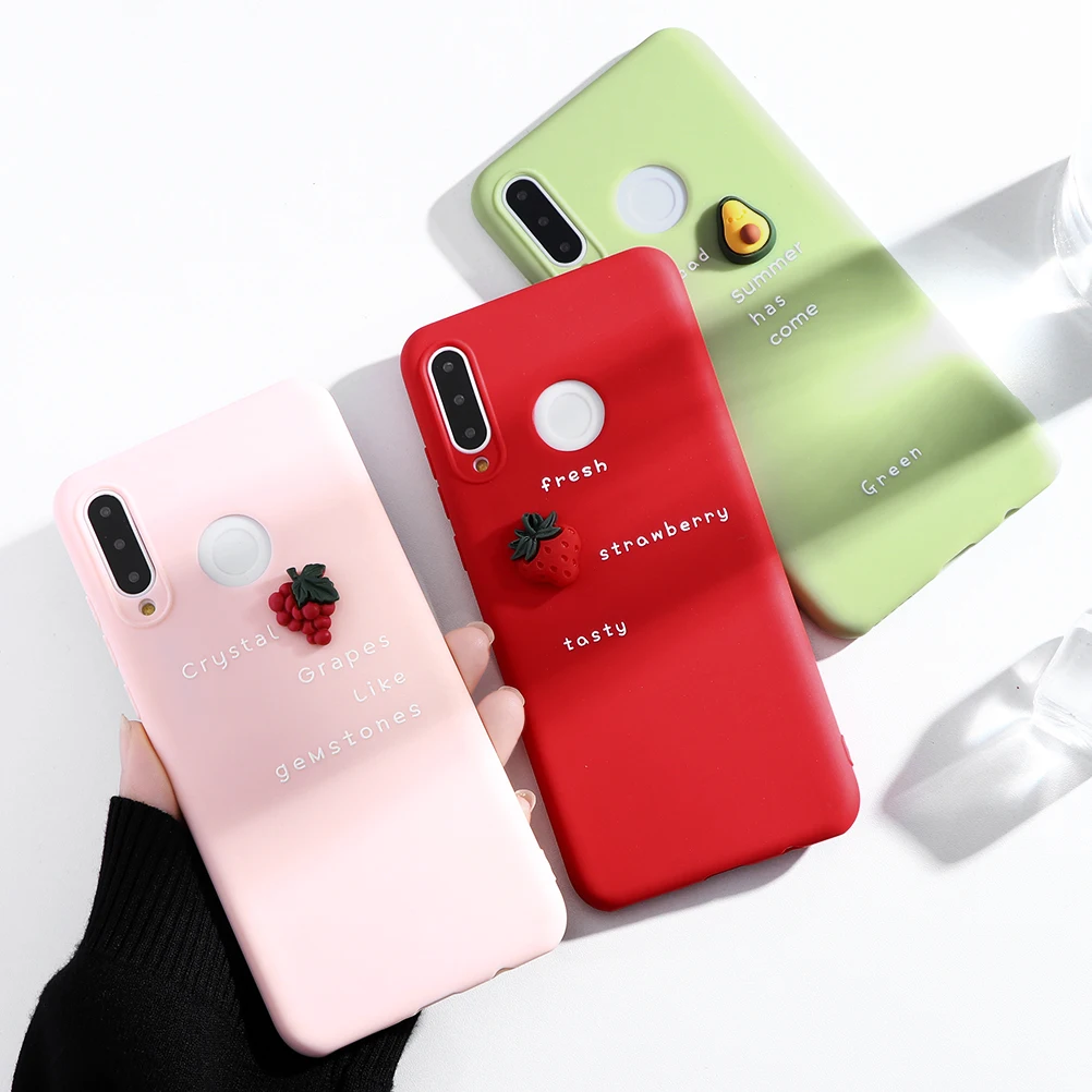 Милые чехлы для телефонов с 3D изображением авокадо оранжевого цвета Huawei P30 P8 P9 P10