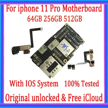 

For iPhone 11 Pro Motherboard With / Without Face ID Unlock For iPhone 11 Pro Logic mainrboard 64gb / 256gb LTE Original plate