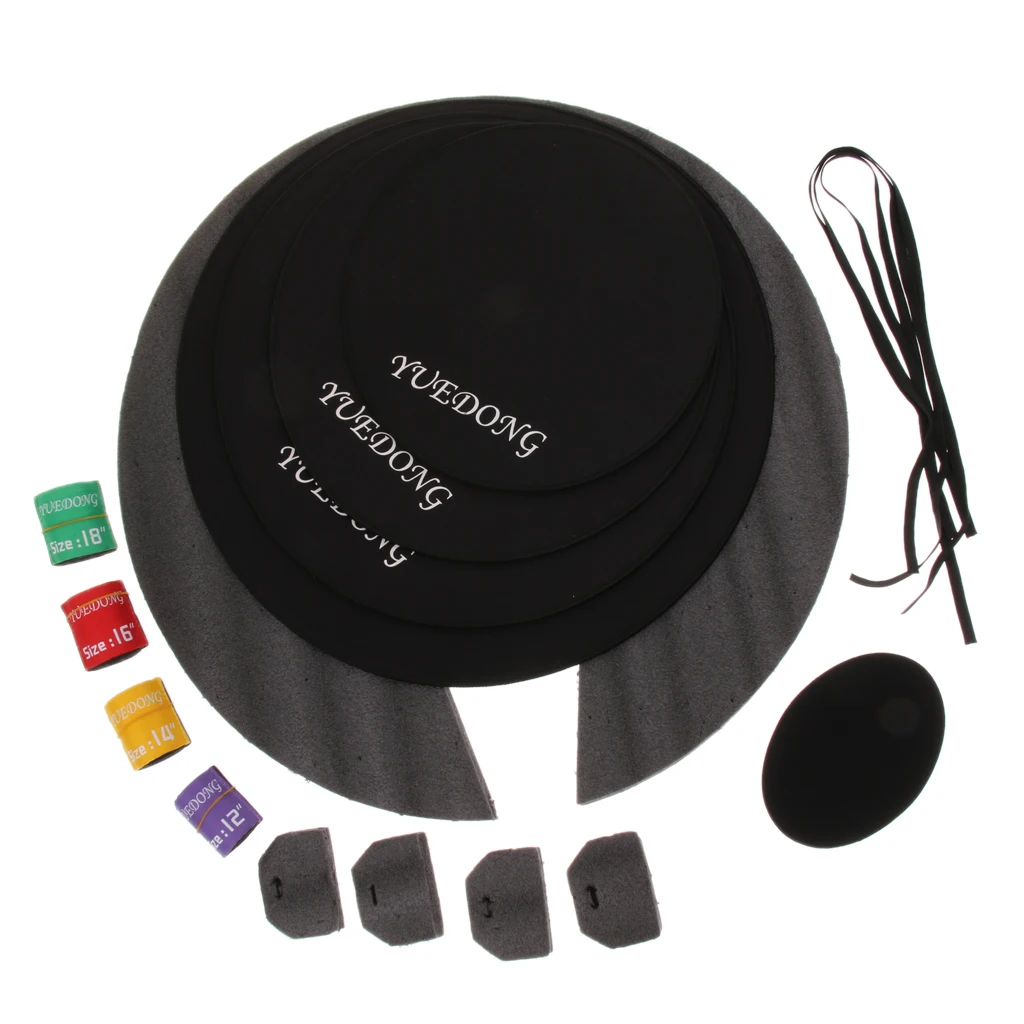 1 Pack Rubber Cymbal/Bass Drum Silencer Dampener Practice Pads Band Mat
