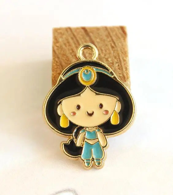 Новые 20 шт/50 шт/100 шт мультфильм принцесса цвет Сделай Сам брелок металлические