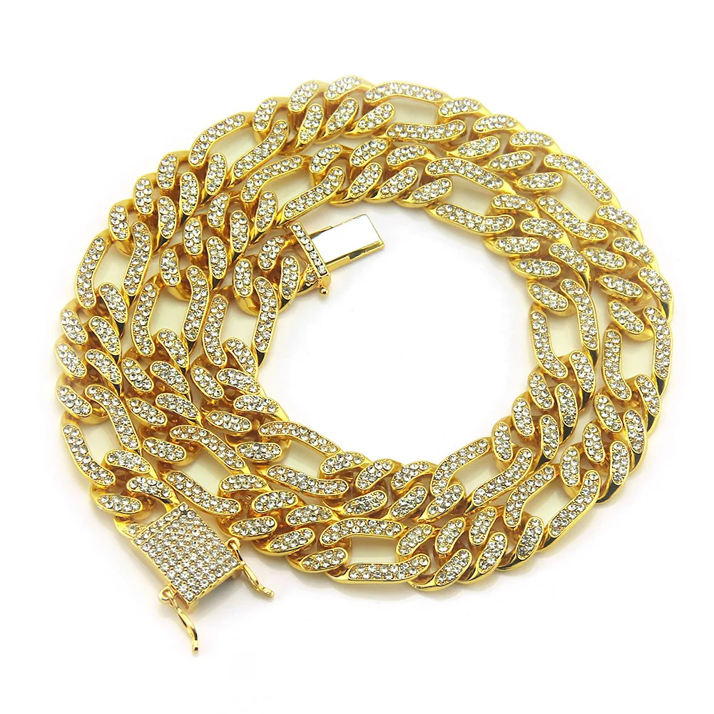 

Hot Selling Three Short And a Long Diamond Set Cuba Daikin Pendant Europe And America Hip Hop Fashion Man Cool Necklace Necklace