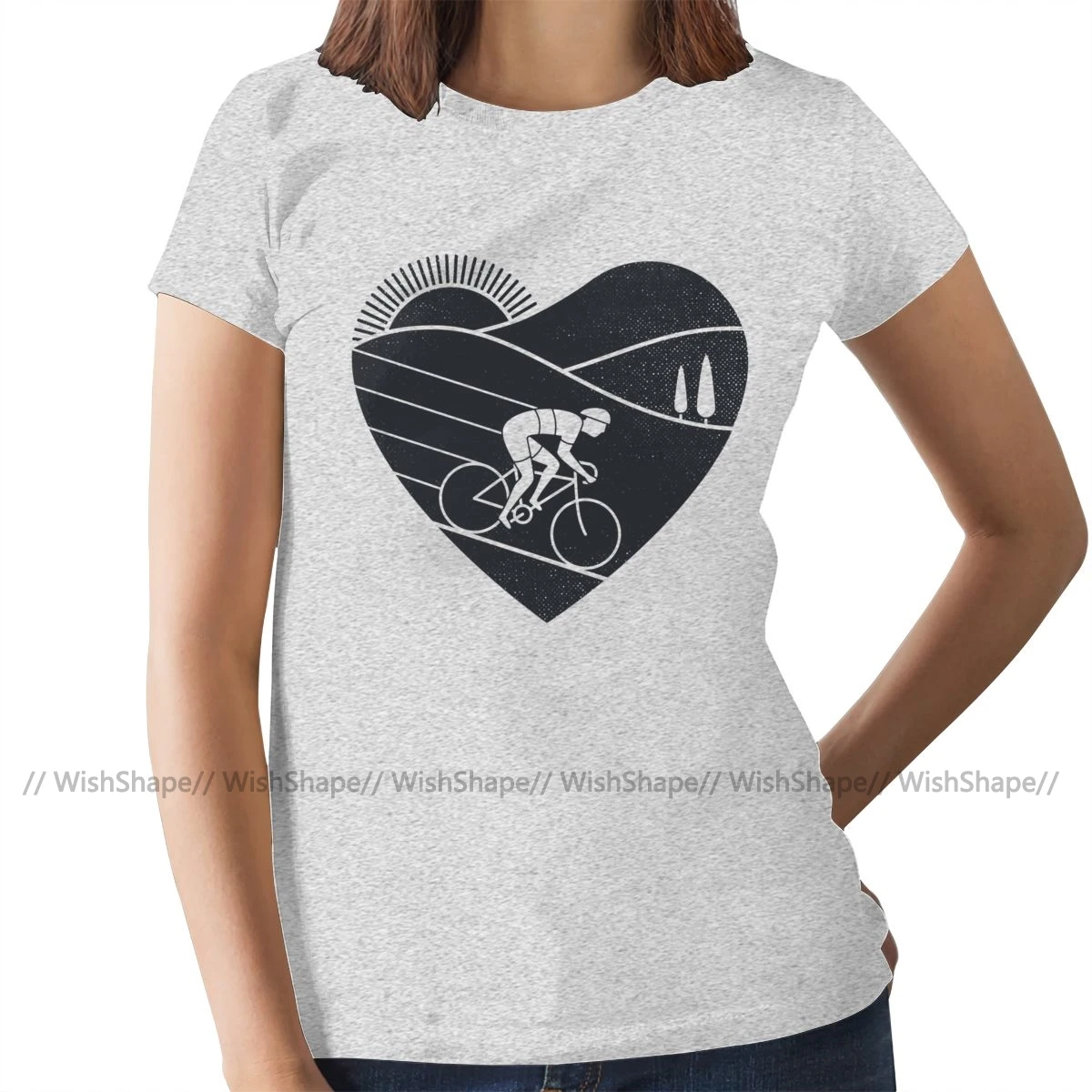 Road Trip T-Shirt Love Cycling T Shirt O Neck Red Women tshirt Large Cotton Short Sleeve Ladies Tee | Женская одежда