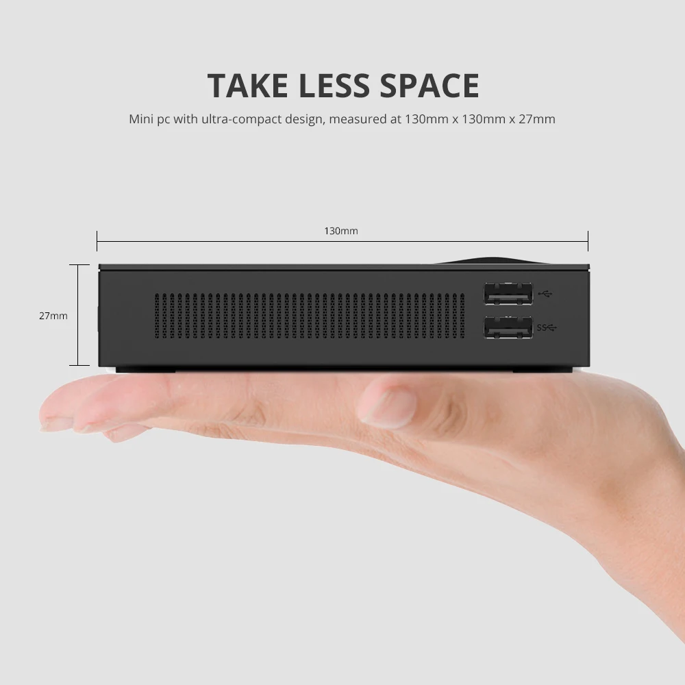 Мини-ПК Intel Celeron J3455 четырехъядерный Windows 10 DDR3L M.2 SSD HDMI VGA 4K 2,4/5,0G WiFi Bluetooth 4,0 4* usb type-C Linux tv Box