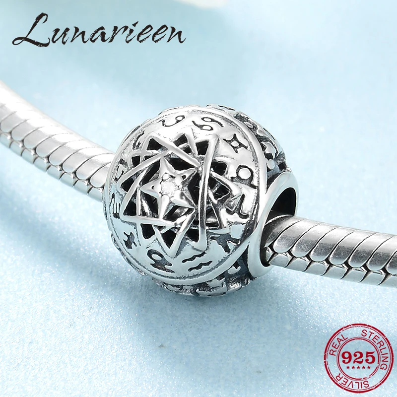 

100% 925 Sterling Silver 12 constellations Stars Fortune Beads for Women Jewelry Making Fit Original Pandora Charms Bracelets