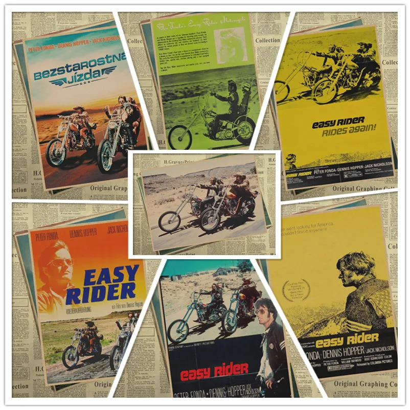 Фильм Easy Rider Винтаж рисунок постер украшение помещения Стикеры s настенный Декор