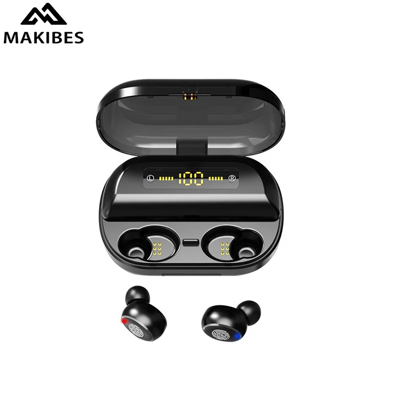 

Makibes MV11 Wireless Earphones TWS 5.0Bluetooth Earphones IPX7 Wireless Earbuds 2400mAh/4000mAh Large Capacity with LED Screen