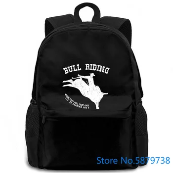 

BULL RIDING Rodeo Reiter Farmer Zuchter Bulle Bullen Cowboy Ranch Reiten Homme women men backpack laptop travel school