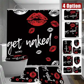 

Shower Curtain Waterproof Eco-friend Modern Quick-drying Printing For Bathroom Washroom Home Toilet Lid Cover Pedestal Rug