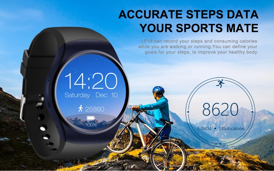 Kw18 Смарт-часы для мужчин с поддержкой sim-карты TF Bluetooth для звонков, сердечного ритма, шагомер, спортивные водонепроницаемые Смарт-часы для Android IOS