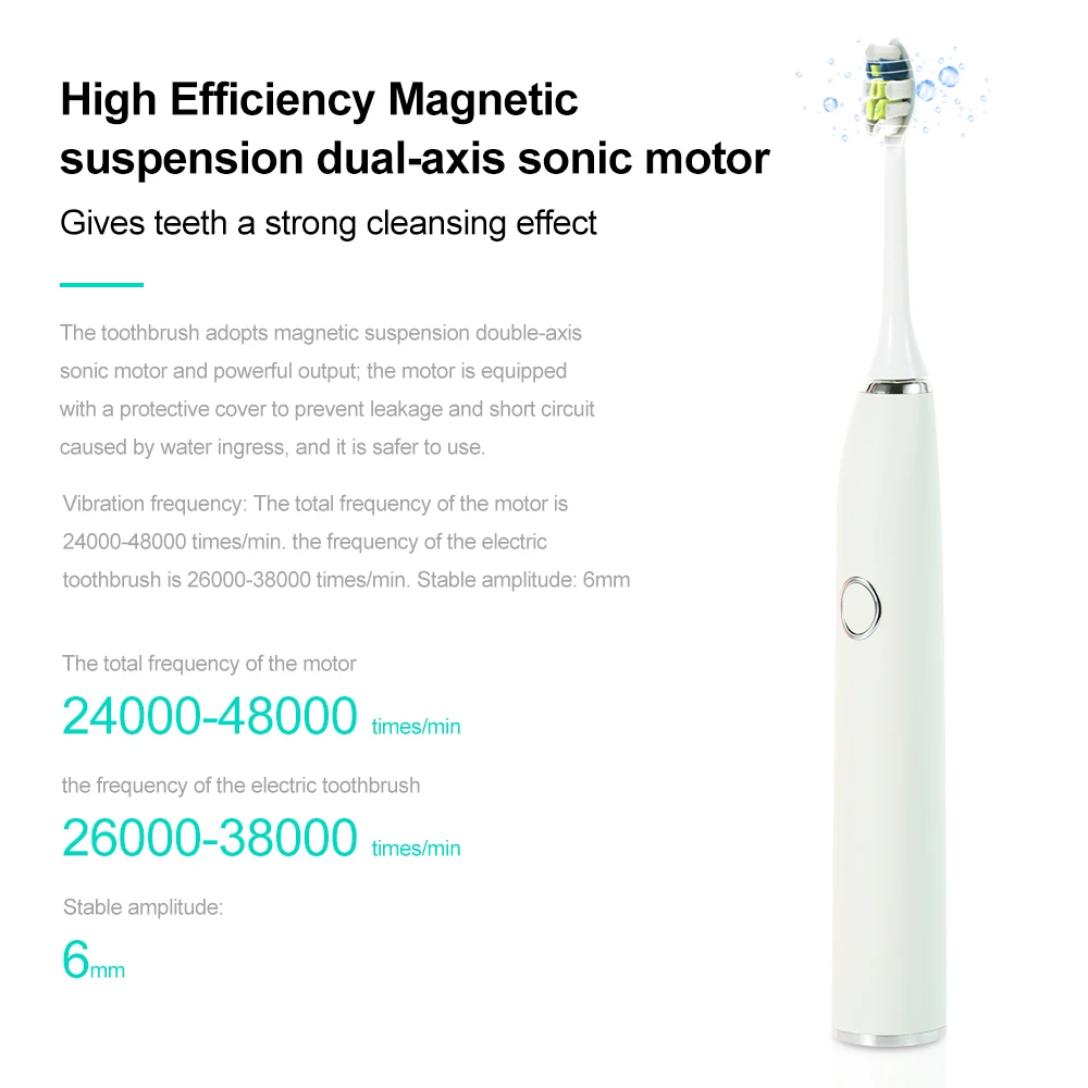 Flyful Sonic электрическая зубная щетка заряжаемая Водонепроницаемая зубная щетка для взрослых сменная отбеливающая головка здоровый подарок