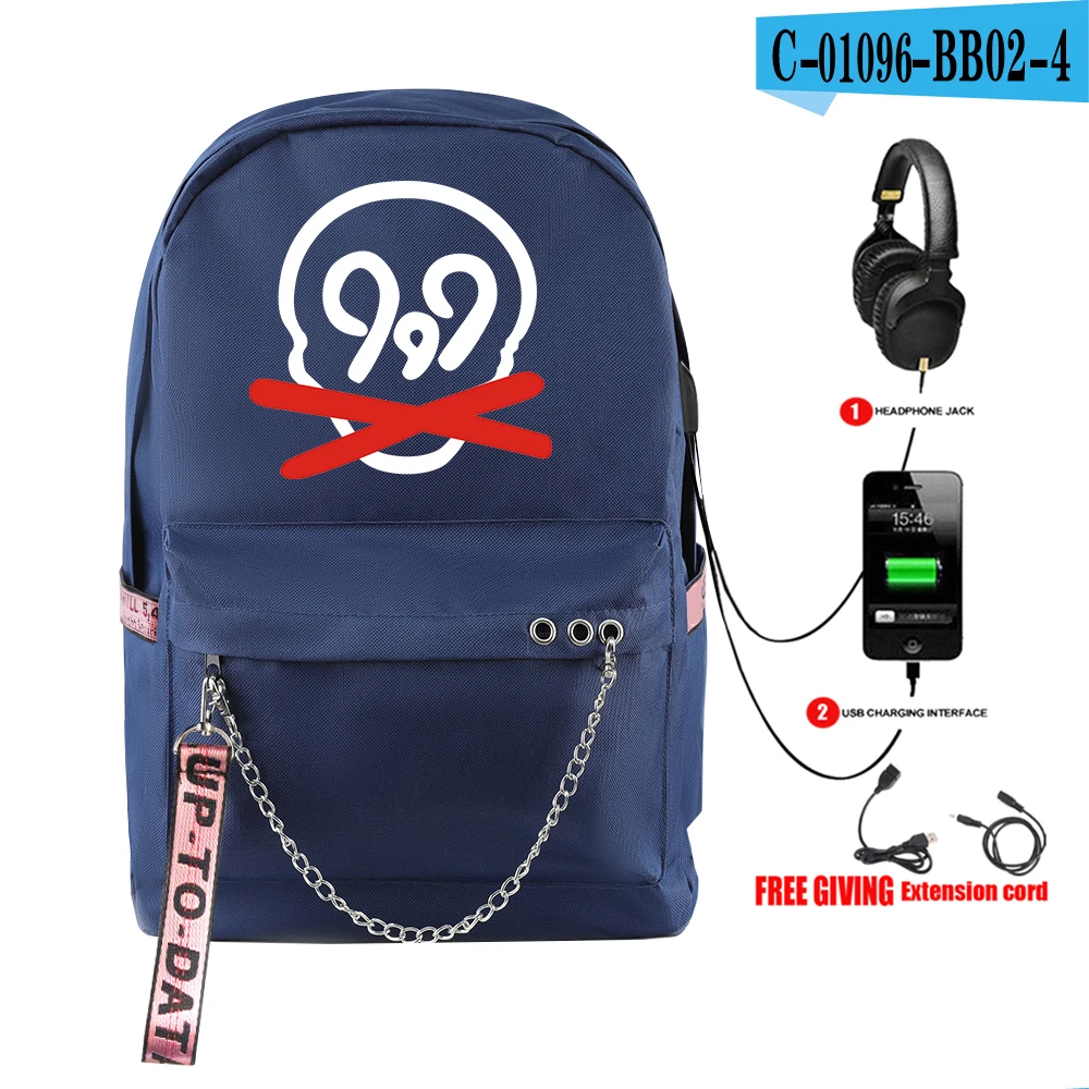 USB рюкзак Juice Wrld рюкзак хип-хоп модный Звездный рюкзак небо унисекс школьная сумка Многофункциональный водонепроницаемый рюкзак для путешествий - Цвет: blue