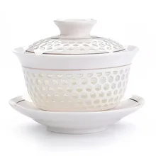 Полый керамический гайвань, белый фарфор, ситечки для чая, посуда для чая, высокое качество, для путешествий