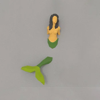 

Mermaid 3D Paper Model Geometry Handmade DIY Paper-cut Three-dimensional Mermaid Creative Educational Toys Children Boys Girls