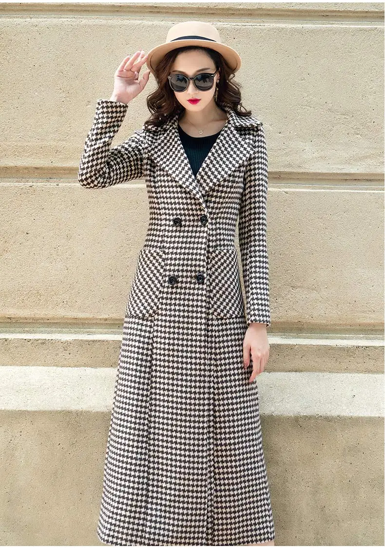 Plus size Winter Wool Coat Women Long Coats New Top Quality Slim Ladies double breasted coat Jacket casaco feminino