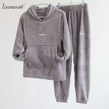 

Autumn Hoodies And Long Pants Velvet 2 Two Piece Set Women Streetwear Loose Tracksuit Sweatsuit Warm Baggy Woman Clothes 2020