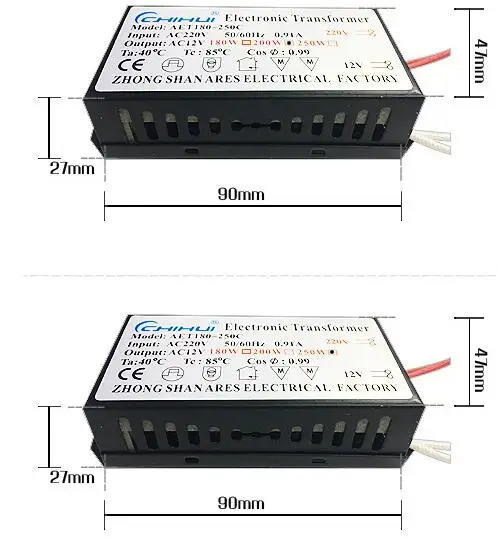 2022 Sufficient Power Electronic Transformer For Halogen Lamp light AC 12V 20W 50W 60W 160W 200W 250W Optional