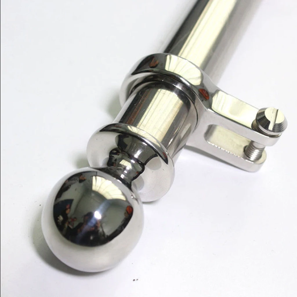 18 inch 457mm Mirror-Polished 316 Stainless Steel Flag Pole for Marine Pontoon Boats Deck Mount