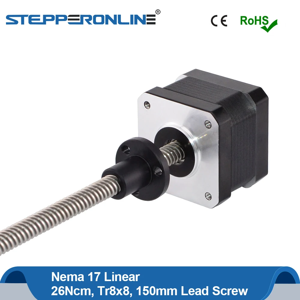 Внешний линейный шаговый двигатель Tr8x8 Nema17 привод Nema 17 150 А 4 провода со свинцовым