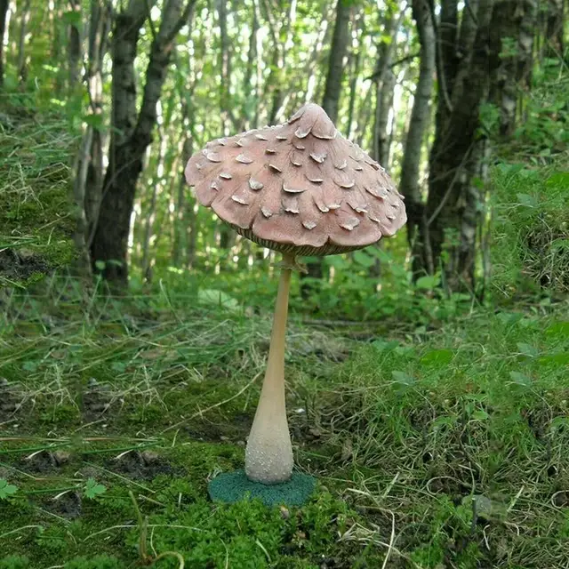 Gomba Szobor Kerti Díszek Vicces Emberi Arc Figurák Kültéri Udvar Gyep Dekoráció - Image 4