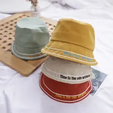 Новая весенняя детская хлопковая кепка с защитой от ультрафиолетовых лучей, Детская уличная Кепка, Кепка с плоским верхом для мальчиков и девочек, Кепка в рыбацком стиле с надписью, От 1 до 4 лет