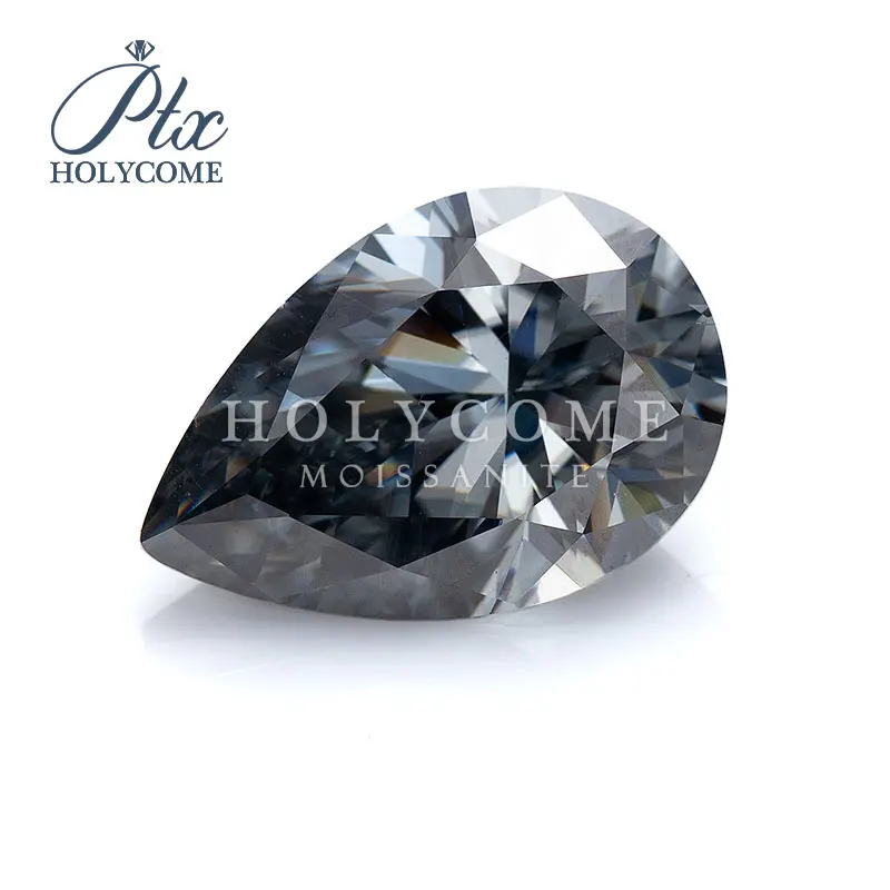 High quality 0.8CT 5X8MM loose gemstone gray pear cut moissanite High quality 0.8CT 5X8MM loose gemstone gray pear cut moissanite