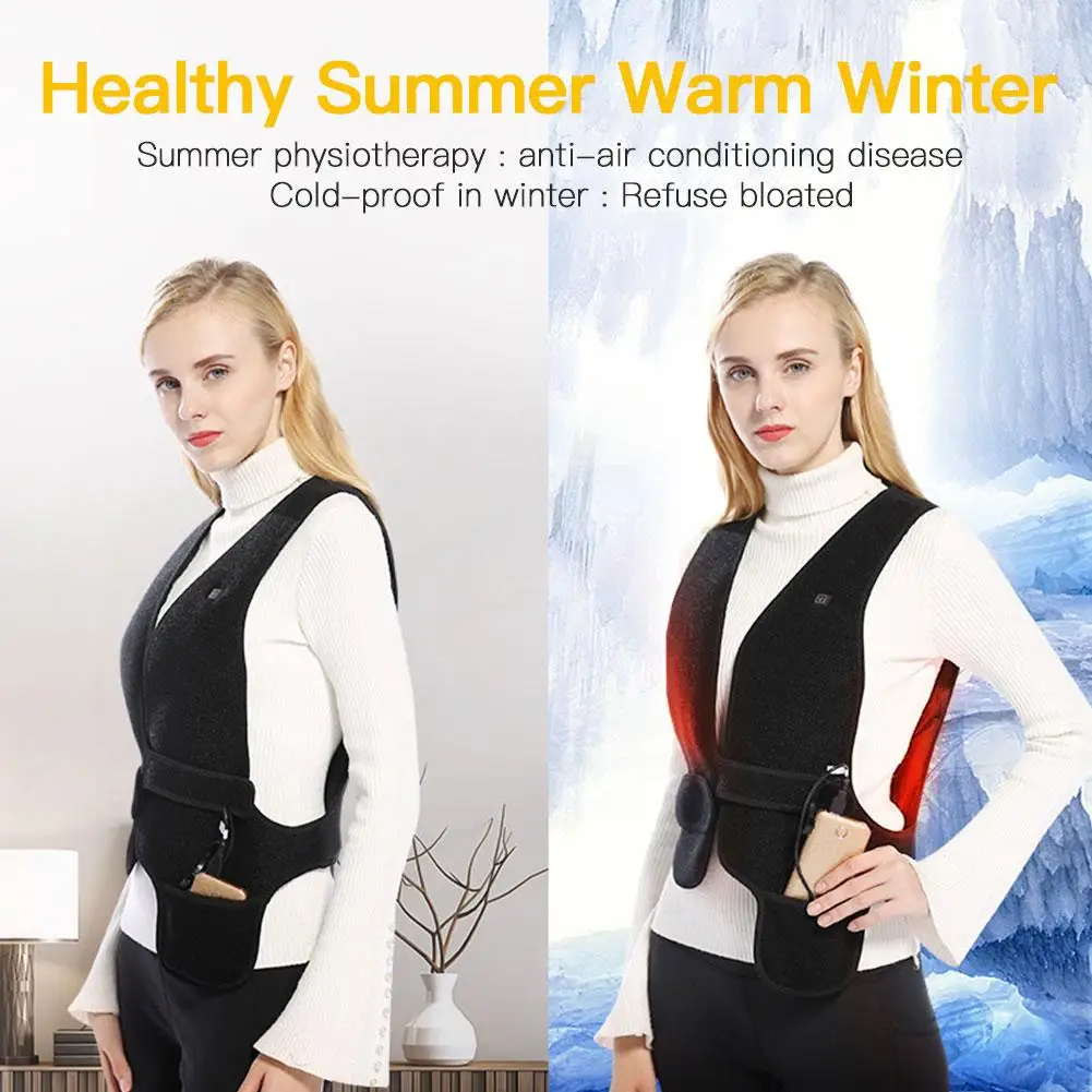 

Winter Carbon Fiber Electric Thermal Clothing Intelligent Outdoor USB Infrared Heating Vest Jacket Women Waistcoat Heating Mat 4