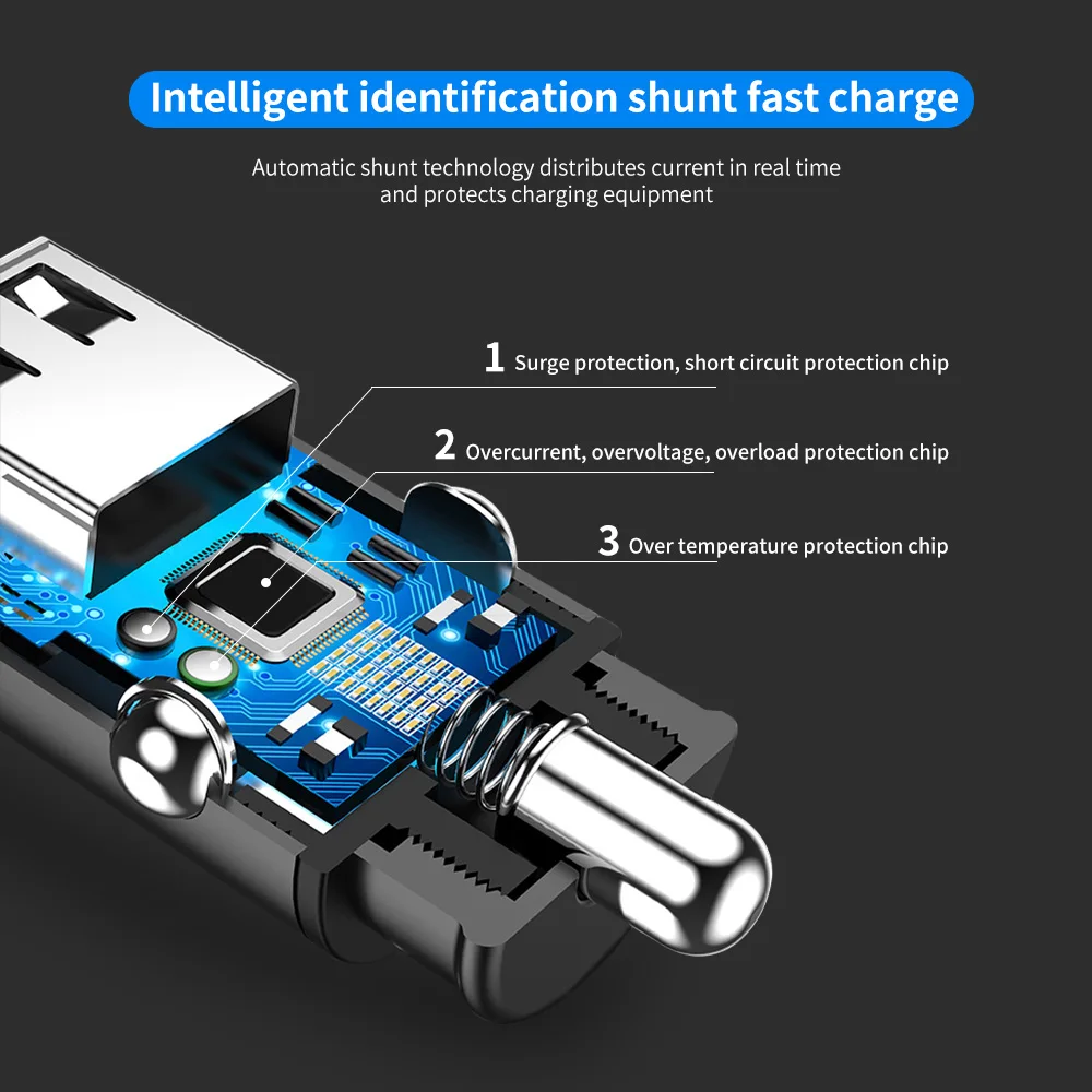 Автомобильное зарядное устройство Dual USB быстрое зарядное устройство для Samsung S8 S9 S10 iPhone XS Max Xiaomi huawei Mini Мобильный автомобильный телефон зарядное устройство адаптер в автомобиле