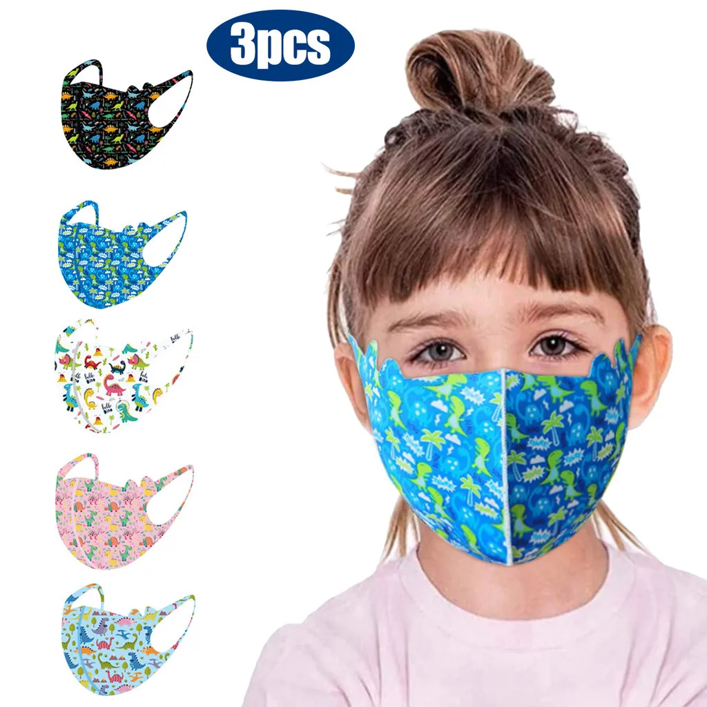 3Pcs 3D Cotton Mouth Kids Mask Anti Haze Dust Washable Reusable Child Dustproof Mouth-muffle Summer Face Masks | Красота и здоровье