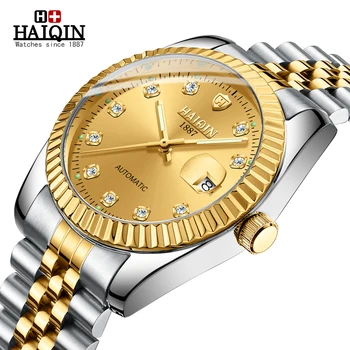 

HAIQIN Automatic Watch Men Top Brand Luxury Gold Business Mechanical Watches Men Clock Fashion Waterproof Relogio Masculino 2020