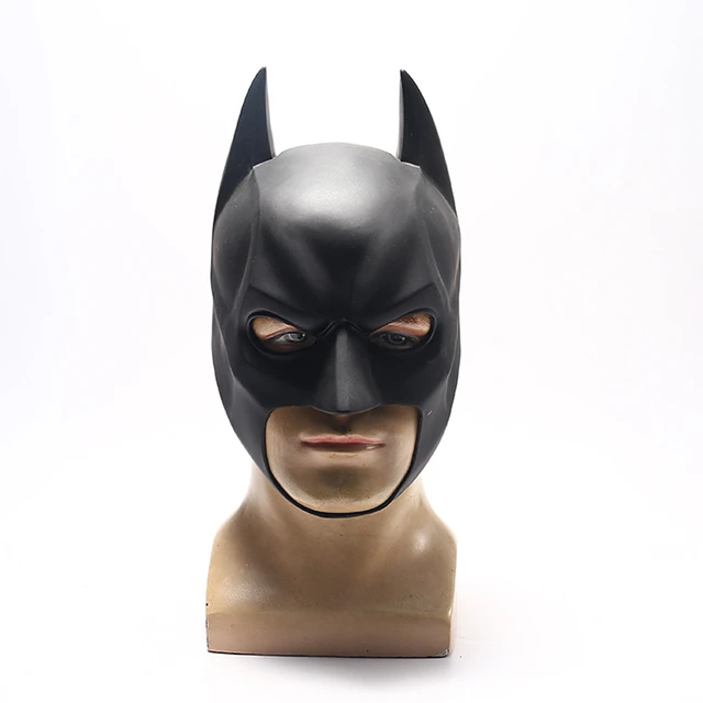 Máscara de murciélago para hombres adultos, casco de superhéroe Bruce  Wayne, caballero oscuro, disfraz de Halloween, película, cosplay, accesorios