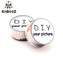 KUBOOZ из нержавеющей стали на заказ ушные датчики пробки пирсинг туннели ювелирные изделия для тела продавать по паре 6 мм до 25 мм Модный подарок