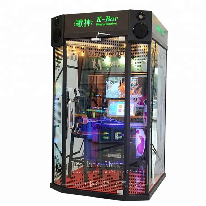 Мини кабина KTV управляемая монетами Jukebox развлекательная машина караоке аркадная